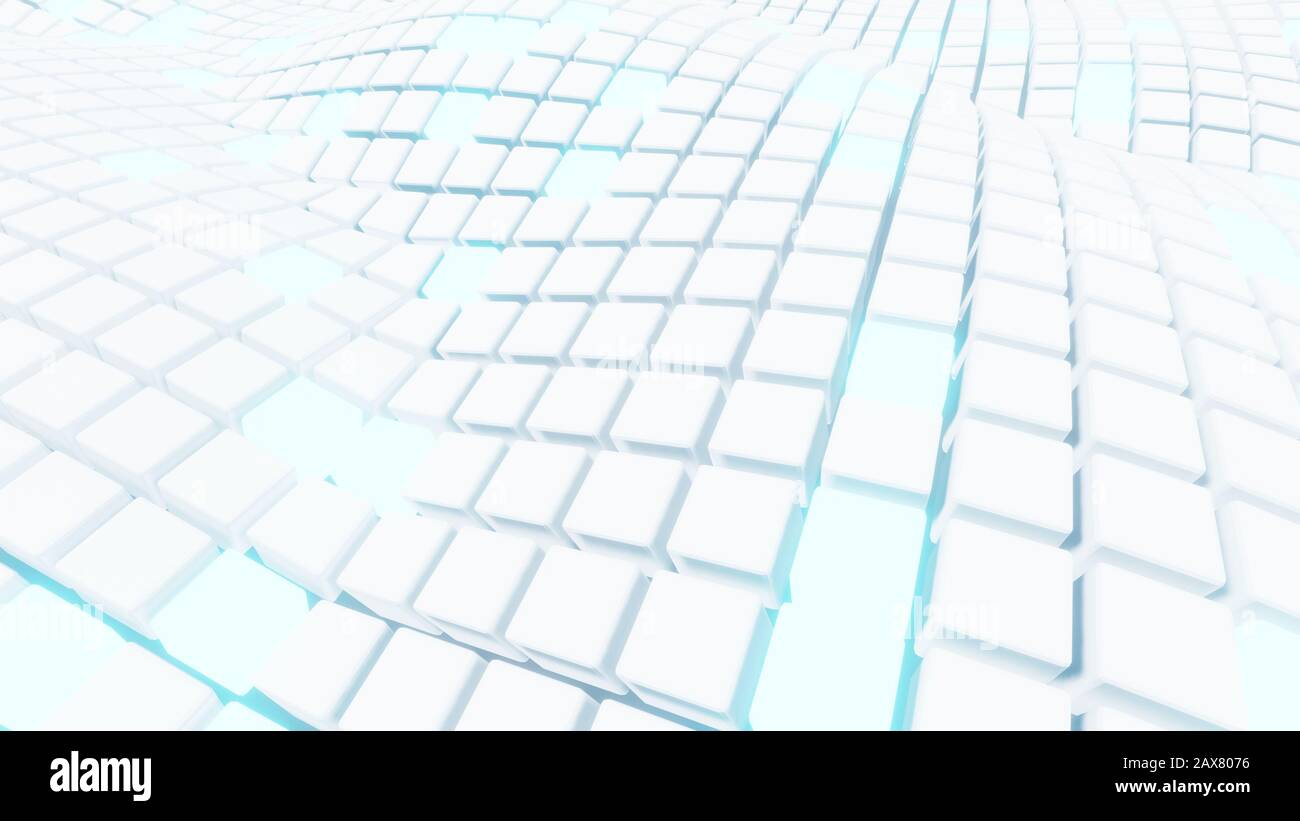 Abstract White Cubic Waving Surface Futuristic Background Stock Photo ...