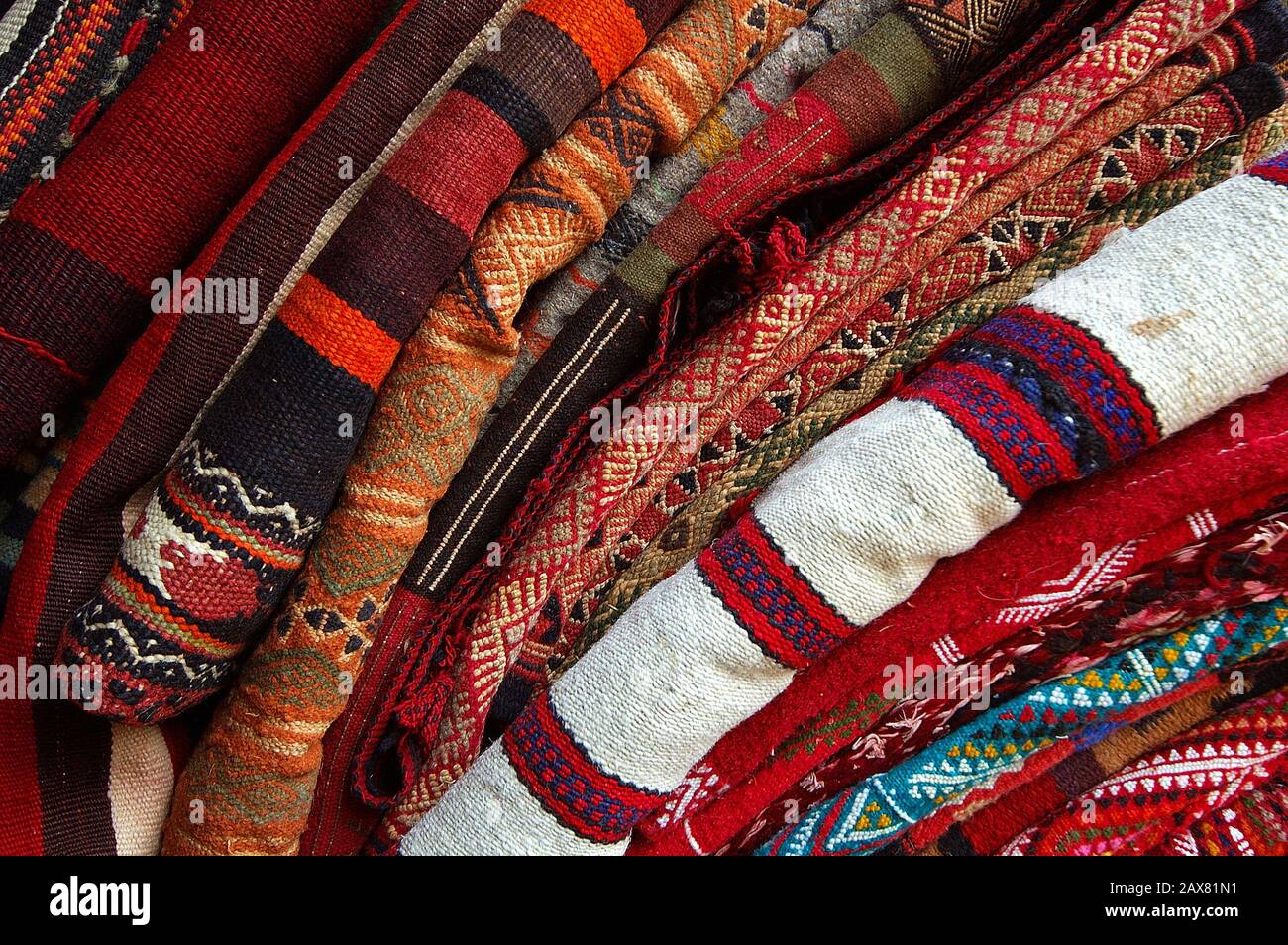 A pile of kilims, Tunisia Stock Photo Alamy