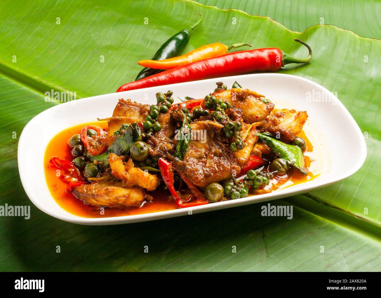 Spicy Stir Fried Pork with Herbs, thai food Stock Photo Alamy