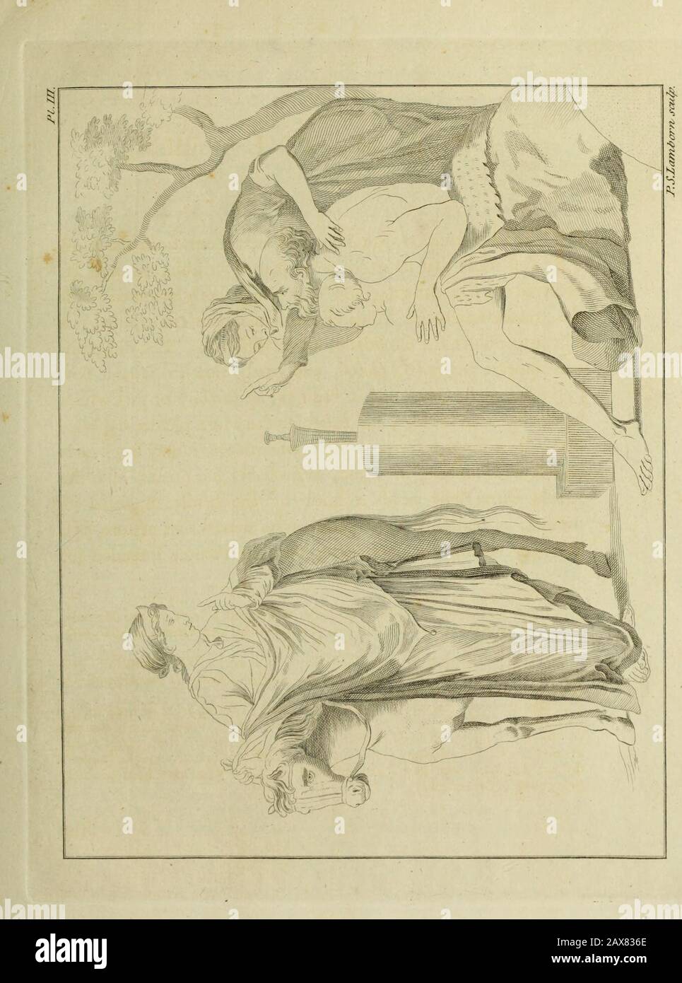 The antiquities of Herculaneum . itsmother, or certainly fome perfon who remarks its actions [4].We may venture to conjecture, that the Painter intended for [1] Catalogue, n. 736. [2] His right arm is covered. The tunic, which had a fleeve on one fide only,or as Kuhnius obferves, on the left fide, was called by the Greeks ST£poiuwxpi%nuv, and was proper to flaves. Pollux vii. 47. [3] This man may either be a fhepherd or fome hero. The feholiaft of Apol-lonius on Argon, iii. 324. fays : crvvrfisg rois rjpucri to $;pfjMTc(popHv. It was the cujlom ofheroes to wear the /kins of beafts. [4] It has Stock Photo