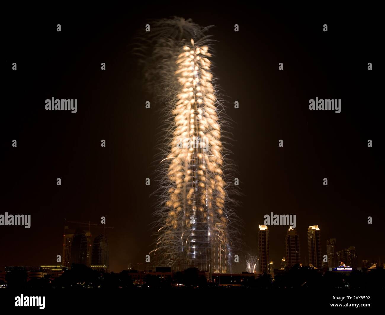 Launch of the Burj Khalifa Tower, Dubai, UAE Stock Photo Alamy