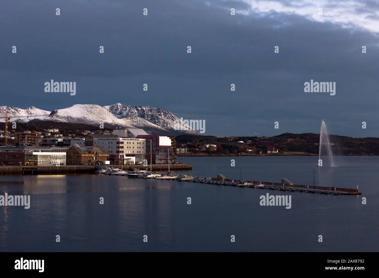 Early morning in Harstad, Troms, Northern Norway Stock Photo