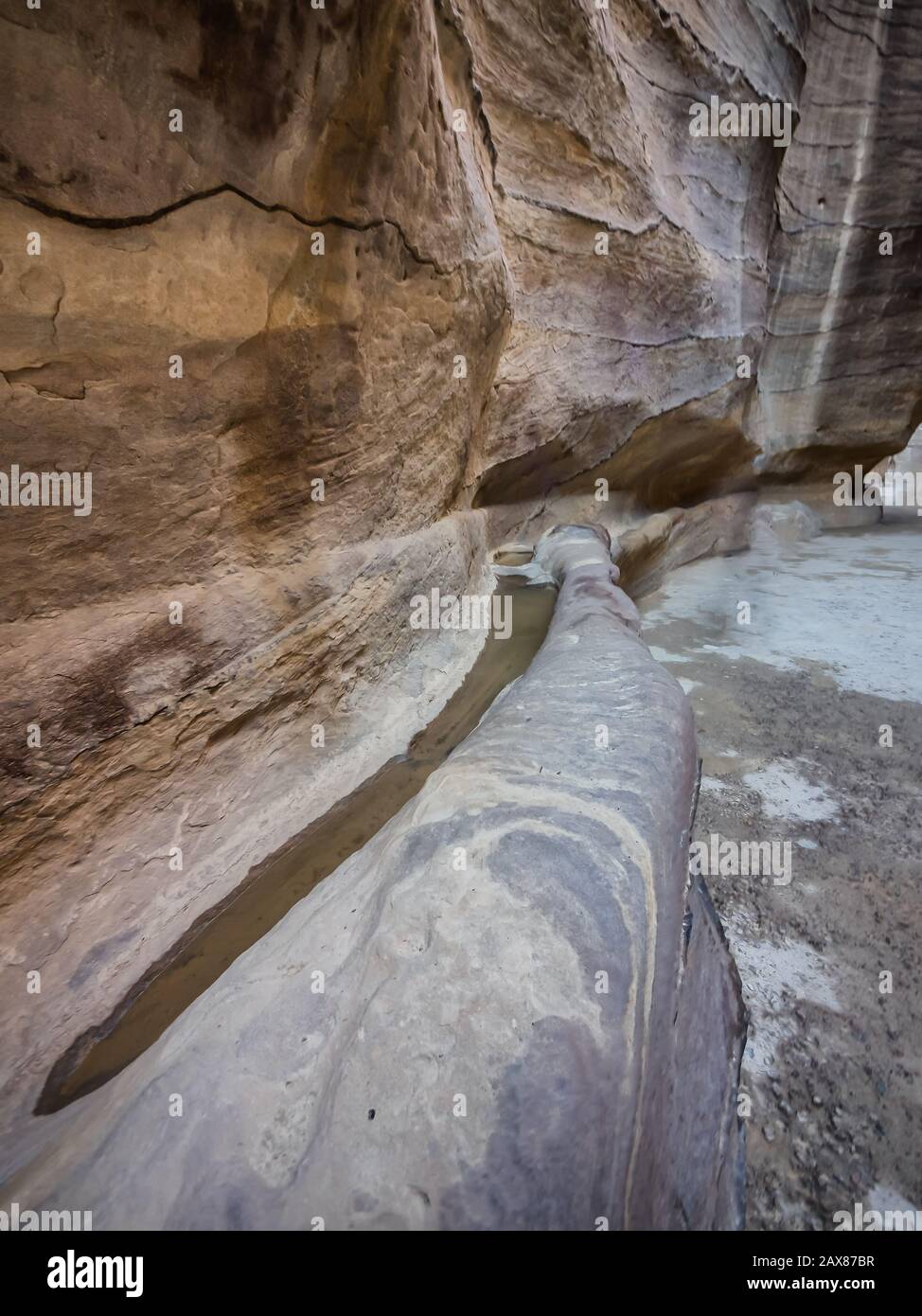 Petra water supply channels, Jordan Stock Photo Alamy