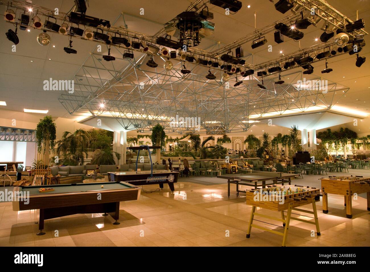 One of His Royal Highness Prince Al Waleed Bin Talal Al-Saud themed sitting rooms in his palace, Riyadh, Saudi Arabia. Stock Photo