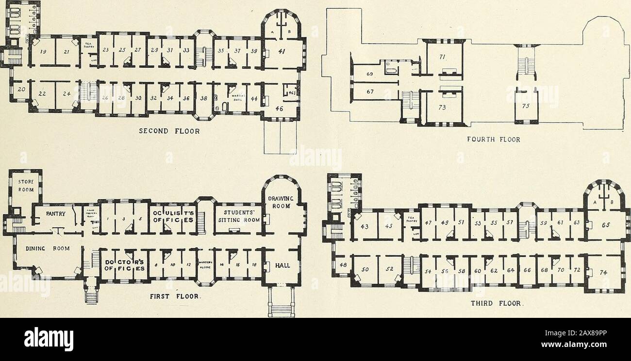 Academic buildings and halls of residence, plans and descriptions . •@S I W • :/V*«w*&gt;- C !Vs--:  13£ .j.,.1,.?. »W«5ff ? Froinl ?from-% 2 MERION HALL Bents of Eooms. $100 a year, the single rooms 48, 66, 67, 69, 75. $125 a year, the single rooms 19, 21, 43, 45. $150 a year, the single rooms 22, 24, 38, 50, 52. $175 a year, the half of any one of the sets of three rooms 1-5, 23-27, 29-33,35-39, 47-51, 53-57, 59-63. $200 a year, the half of any one of the sets of three rooms 8-12, 14-18, 26-30,32-36, 54-58, 60-64, 68-72. $225 a year, the single room 71 and half of the set of three rooms 44 Stock Photo
