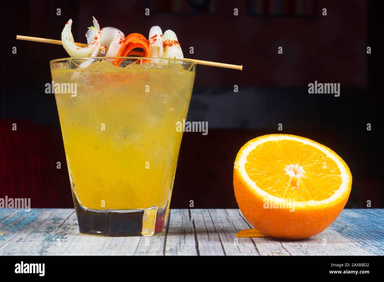 Orange Mint Mocktail at a bar counter Stock Photo Alamy