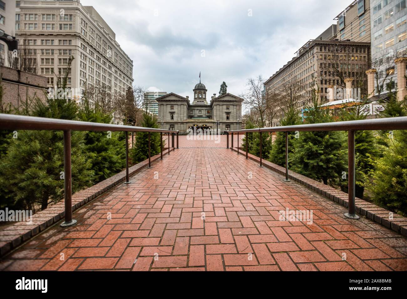Pioneer Courthouse Square in downtown Portland, Oregon Stock Photo