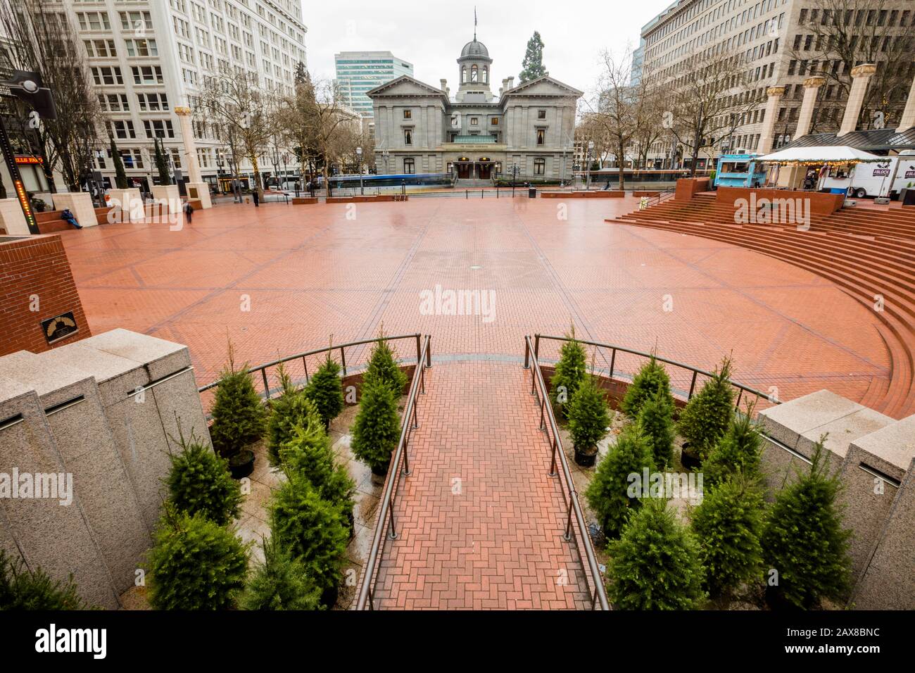 Pioneer Courthouse Square in downtown Portland, Oregon Stock Photo