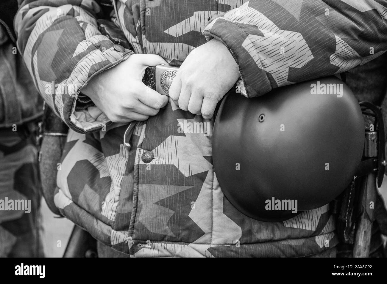 Wehrmacht battle helmet Black and White Stock Photos & Images - Alamy