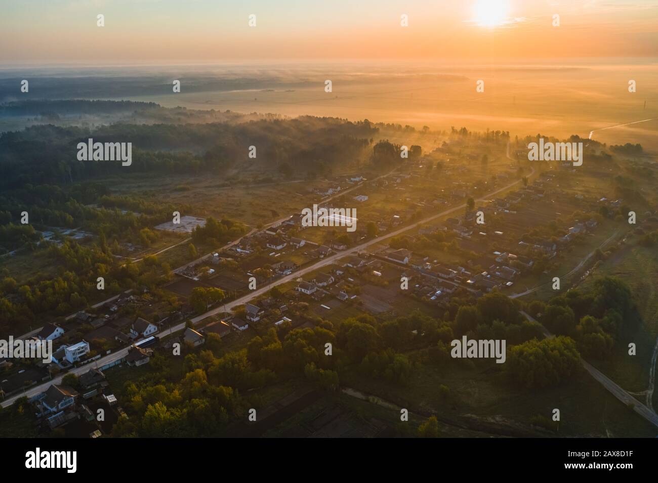 Aerial view over fields forest hi-res stock photography and images - Alamy
