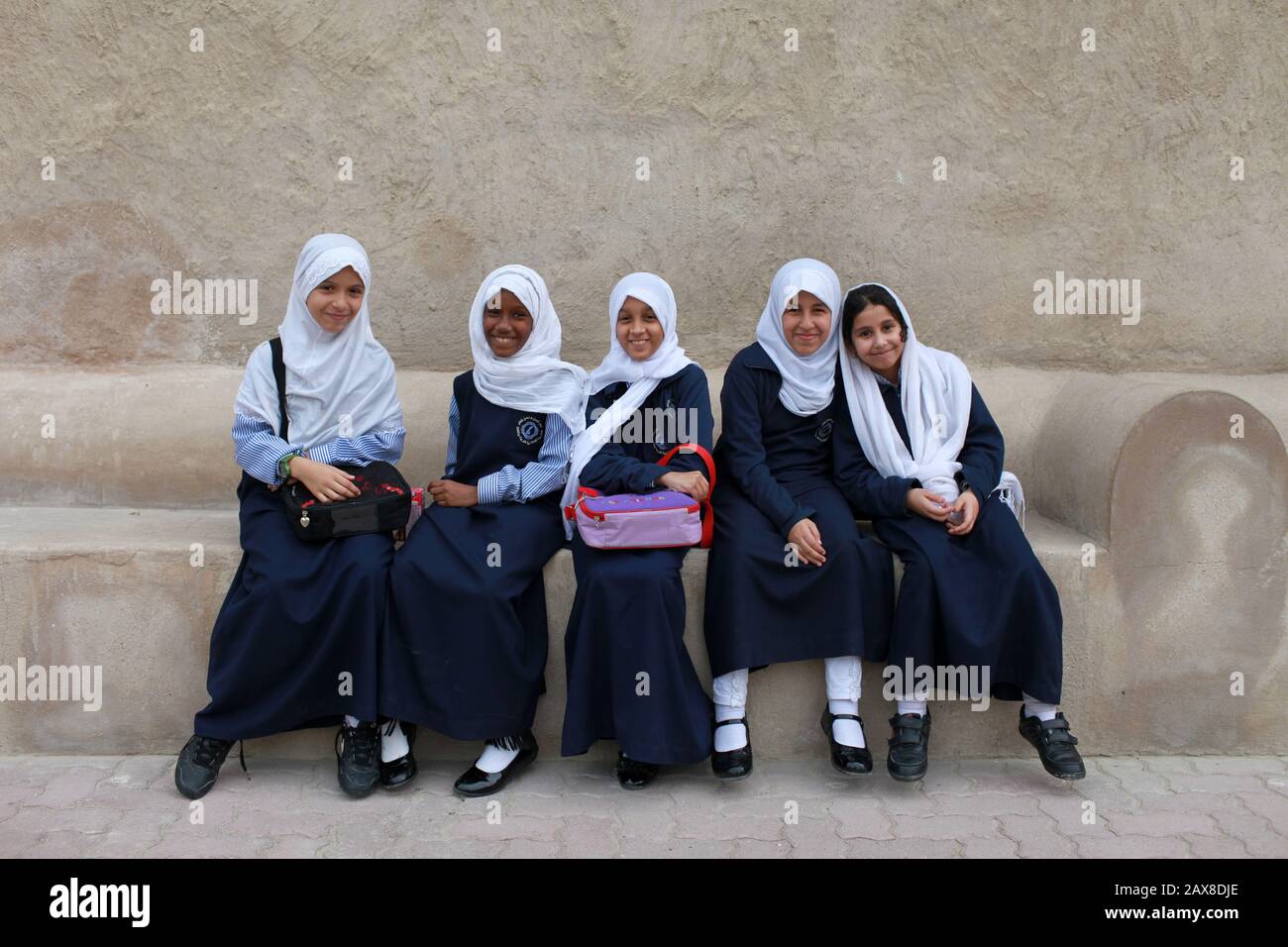 Female students in Ajman, UAE. Stock Photo