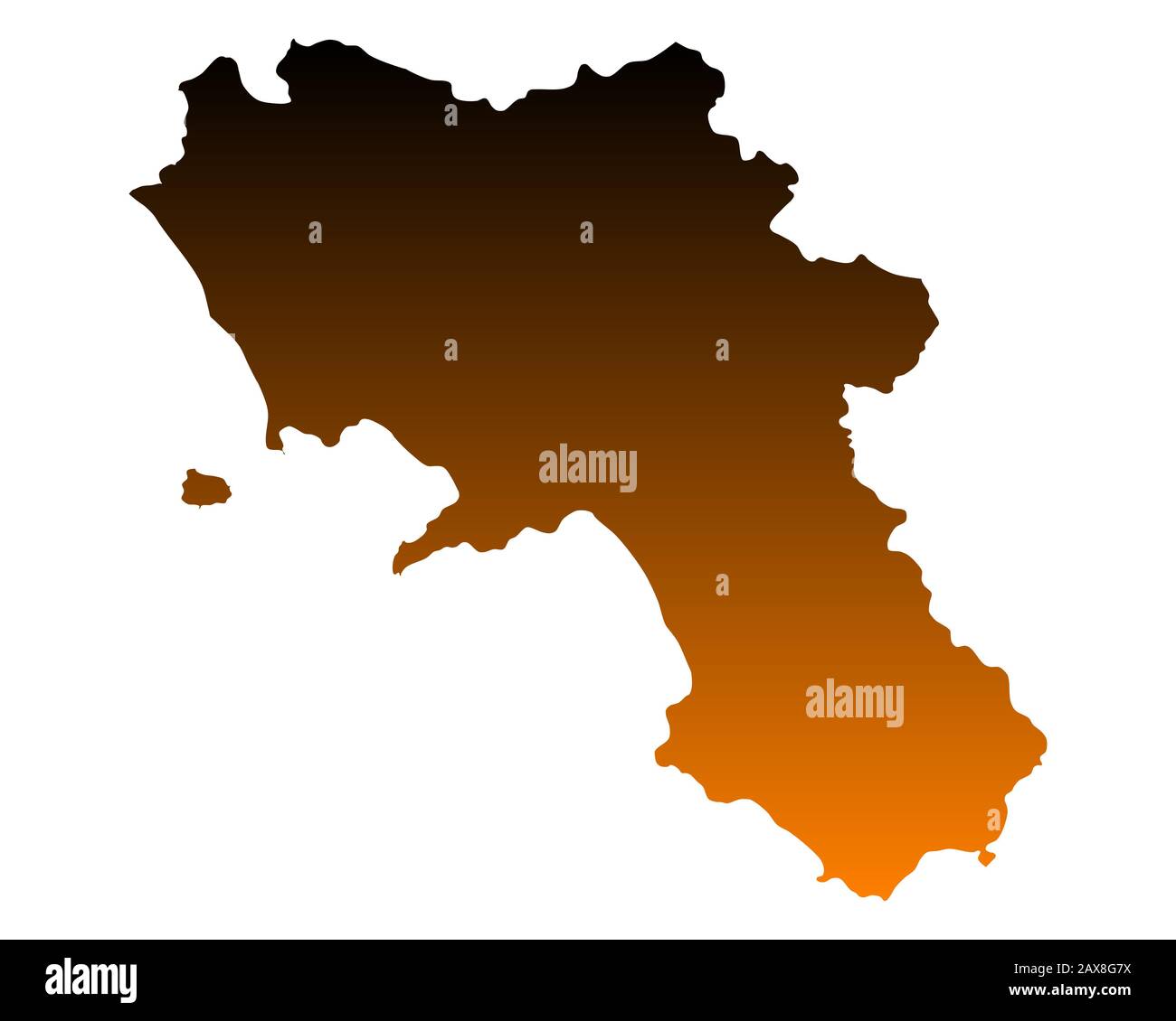 Map of Campania Stock Photo Alamy