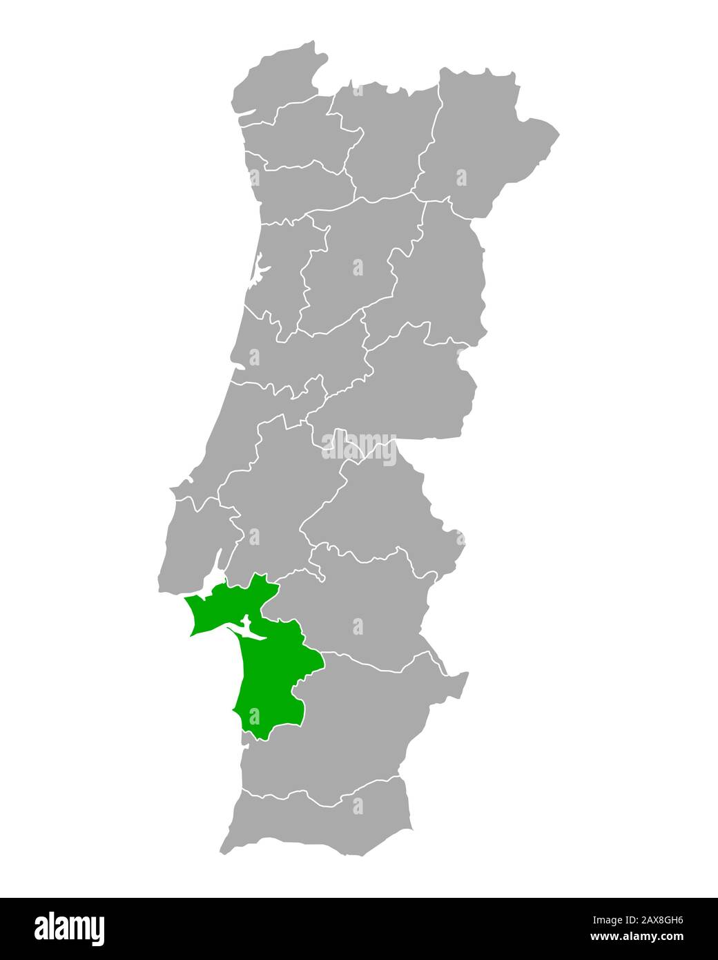 Mapa Setubal Portugal de parede