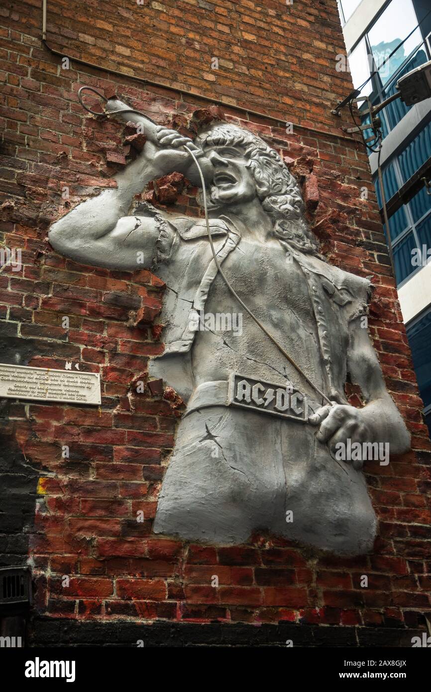 AC/DC Lane in Melbourne, Australia. Street with homage to legendary