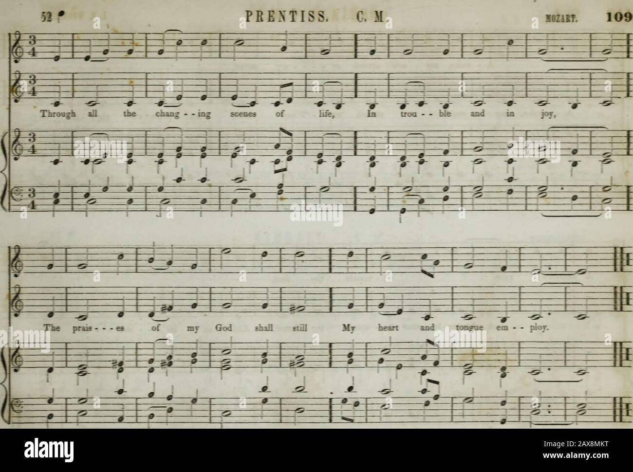 The Boston Musical Education Society's collection of church music : consisting of original psalm and hymn tunes, select pieces, chants, &c.; including compositions adapted to the service of the Protestant Episcopal Church . -I—rr I #—# - - a - ted things, Sound our Im - man - uels praise. [ .jS—f II * ? I A - - - - - men, A-men,^ ? L  I ( f J J I ?5p men. r =0- 1. 110 80 * EHIA. CM. 1. B. WOODBURY. L - r» # -f* t f- f— -«i j rr H* ^ f ^— 1 [A - A 1 1 M wake, my soul! stretch ev - - - - ery —H nerve, —r -1-111 = ? Wi j- r- — —1 1 —J & 1 J . j —1 - •r ?? ? * 1—& & 1 - wake, my I 1i 1 cs&gt; — Stock Photo