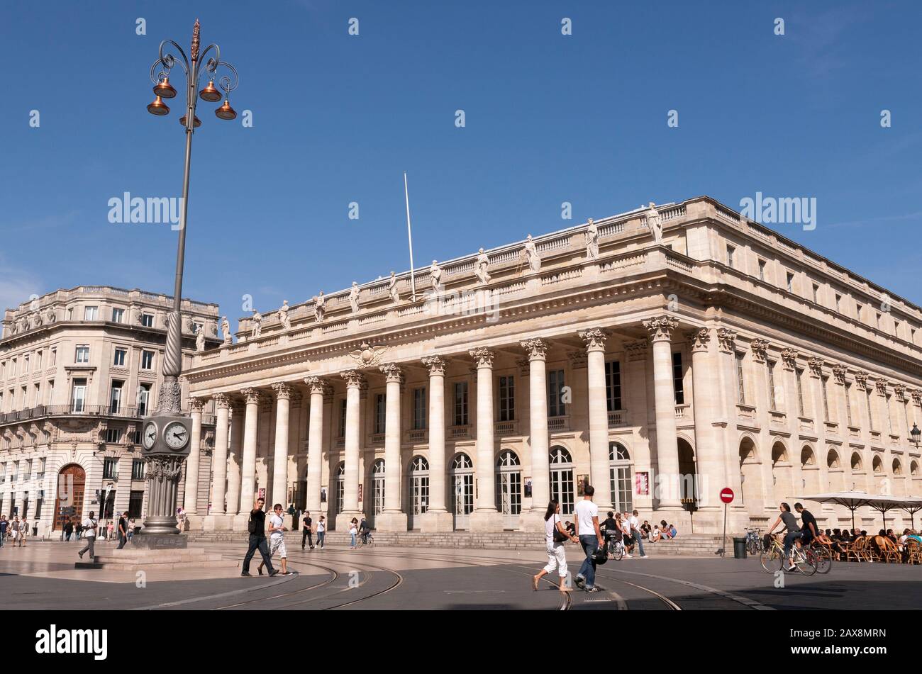Place de la Comedie und Opera National de Bordeaux, Aquitaine, Frankreich, Europa Stock Photo