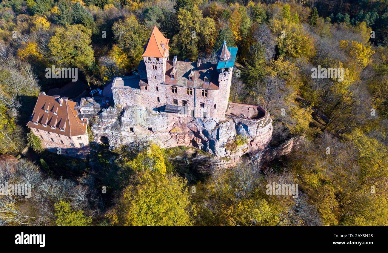 Berwartstein castle, near Erlenbach, Dahner Felsenland, Palatinate Forest nature park, Rhineland-Palatinate, Germany Stock Photo