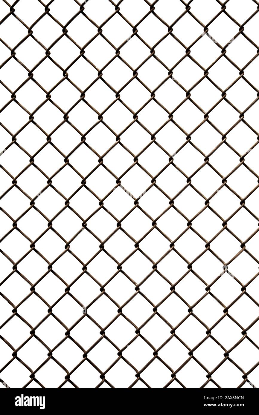 Fence Against White Stock Photo