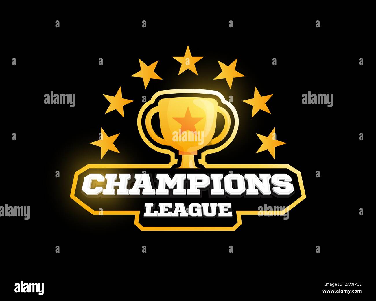Champion Gold Cup Vector Champion Sports League Logo Emblem Badge Graphic With Trophy Modern Professional Typography Sport Cup In Retro Style Vector Stock Vector Image Art Alamy