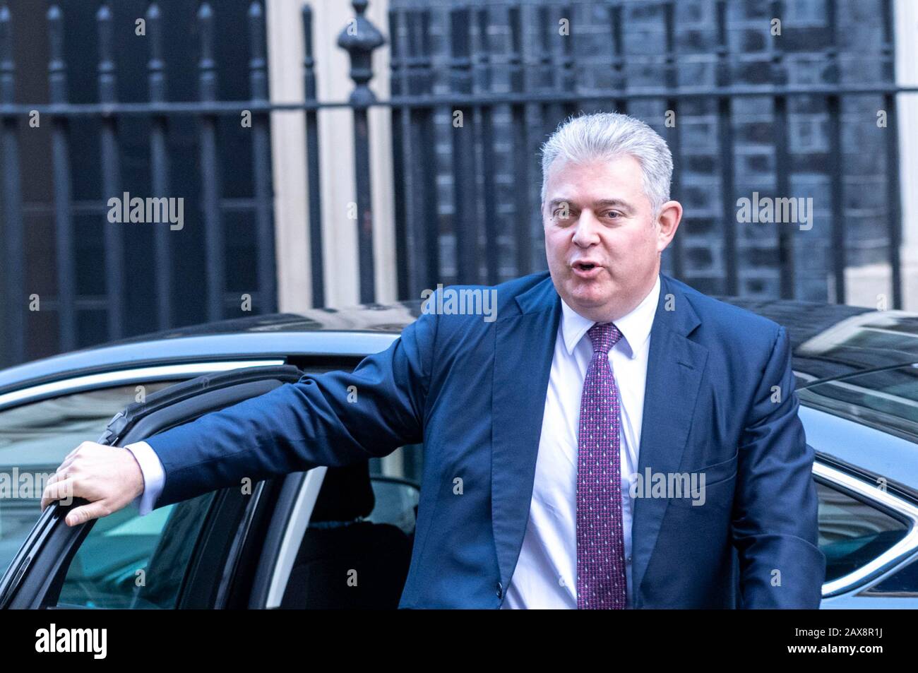 London, UK. 11th Feb, 2020. Brandon Lewis MP PC Minister for Security arrives at a special Cabinet meeting to discuss HS2 at 10 Downing Street, London Credit: Ian Davidson/Alamy Live News Stock Photo