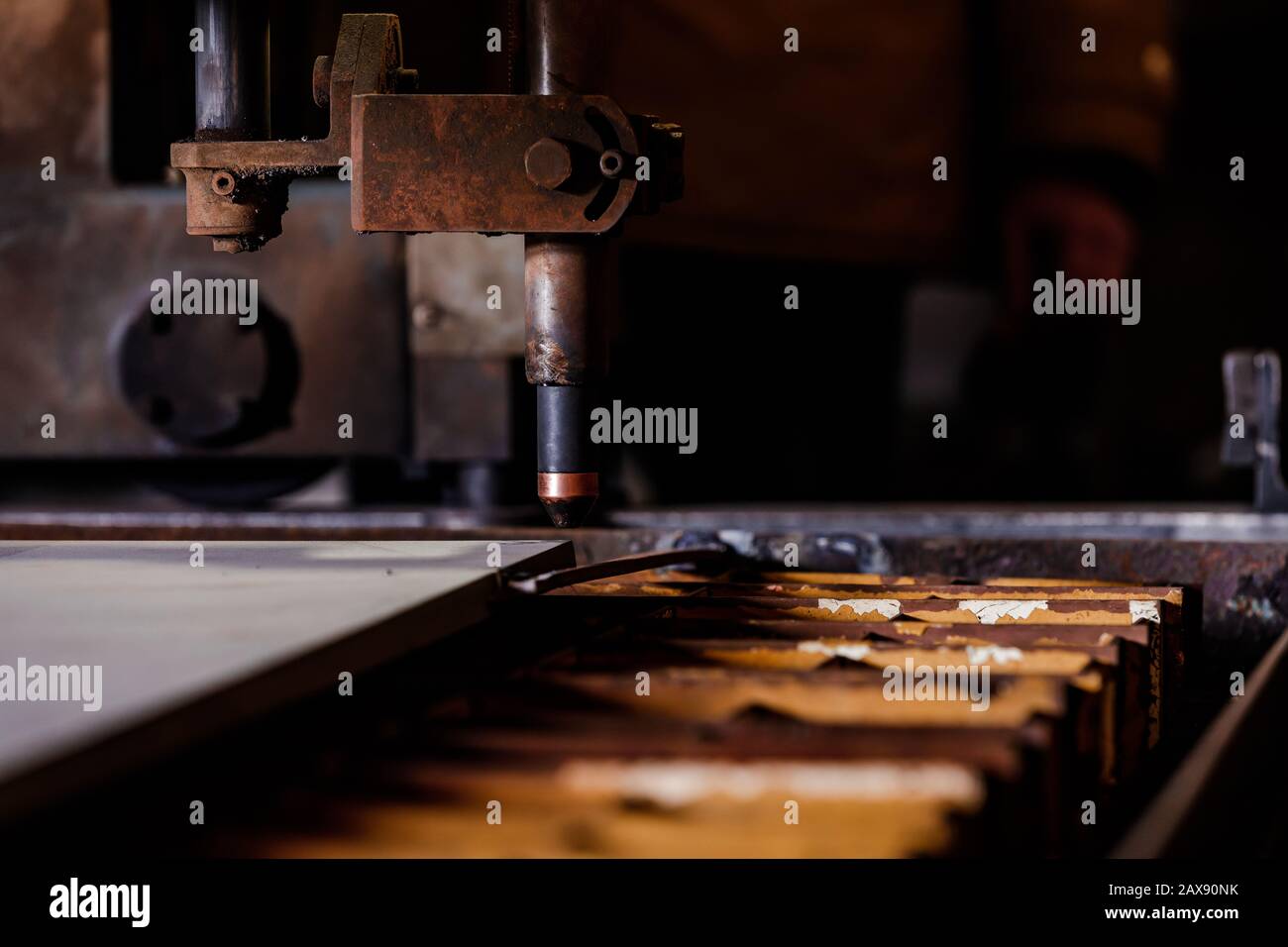 Plasma cutting of metal with a cnc. Plasma cutting machine cutting