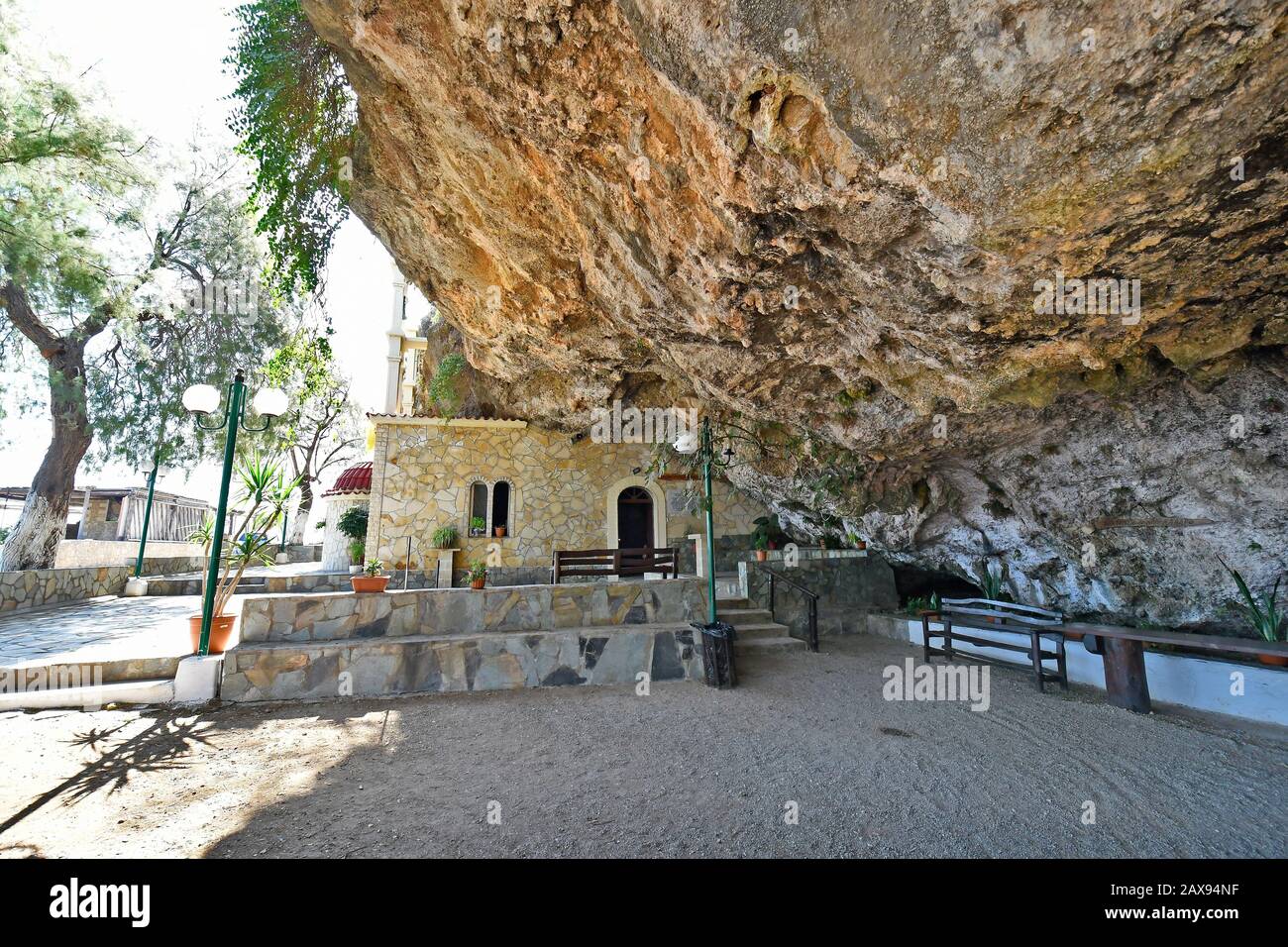 Greece, cave church of St. Agios Ioannis aka cave of Saint John in  Damialis, Kissamos village Stock Photo - Alamy
