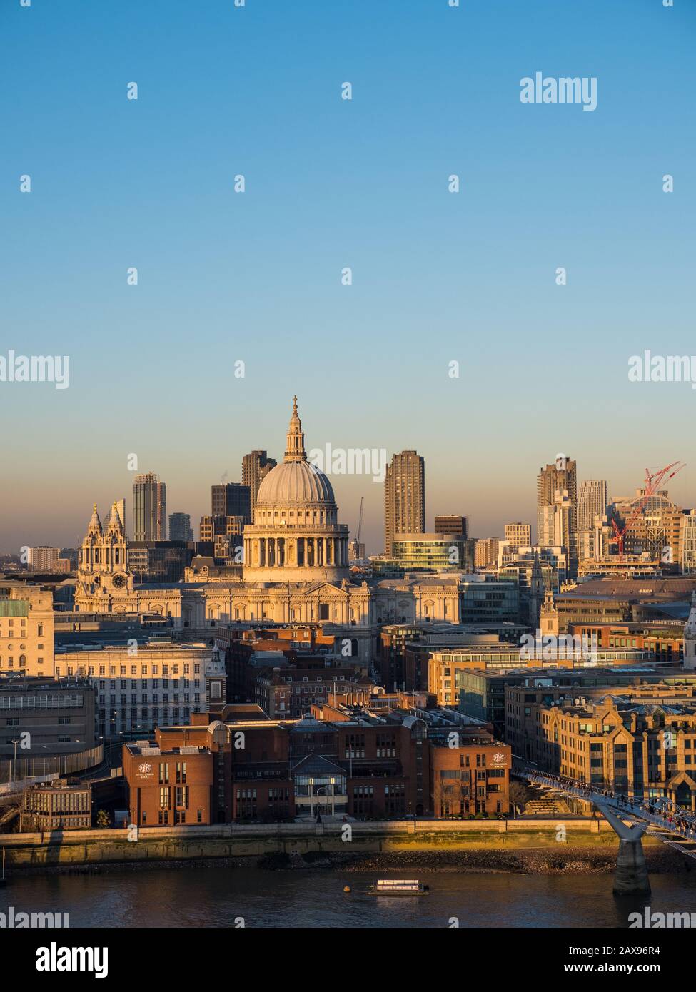 St Paul's Cathedral, Sunset, City of London, England, UK, GB. Stock Photo