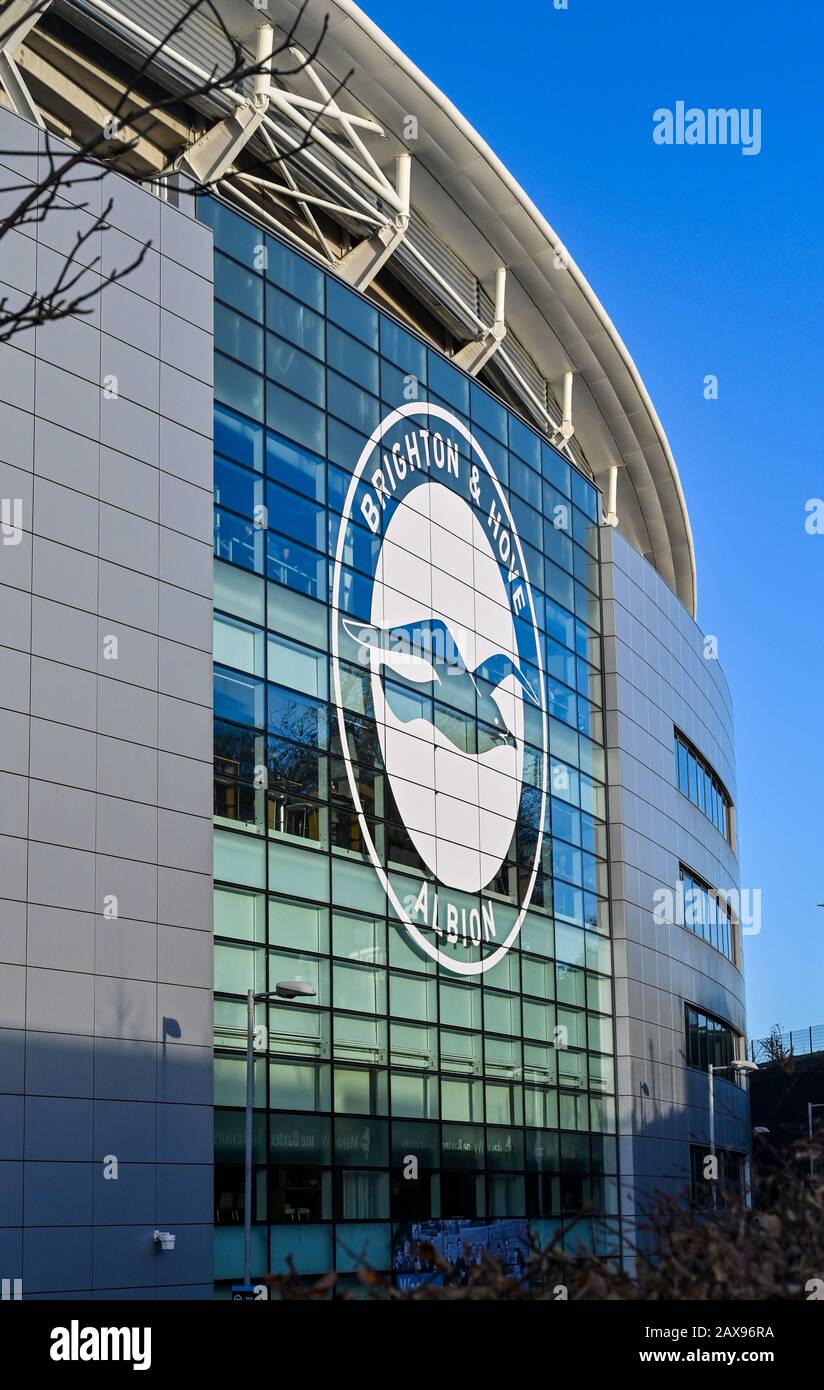The Premier League match between Brighton and Hove Albion and Watford at The Amex Stadium in Falmer Brighton, UK - 8th February 2020 Stock Photo