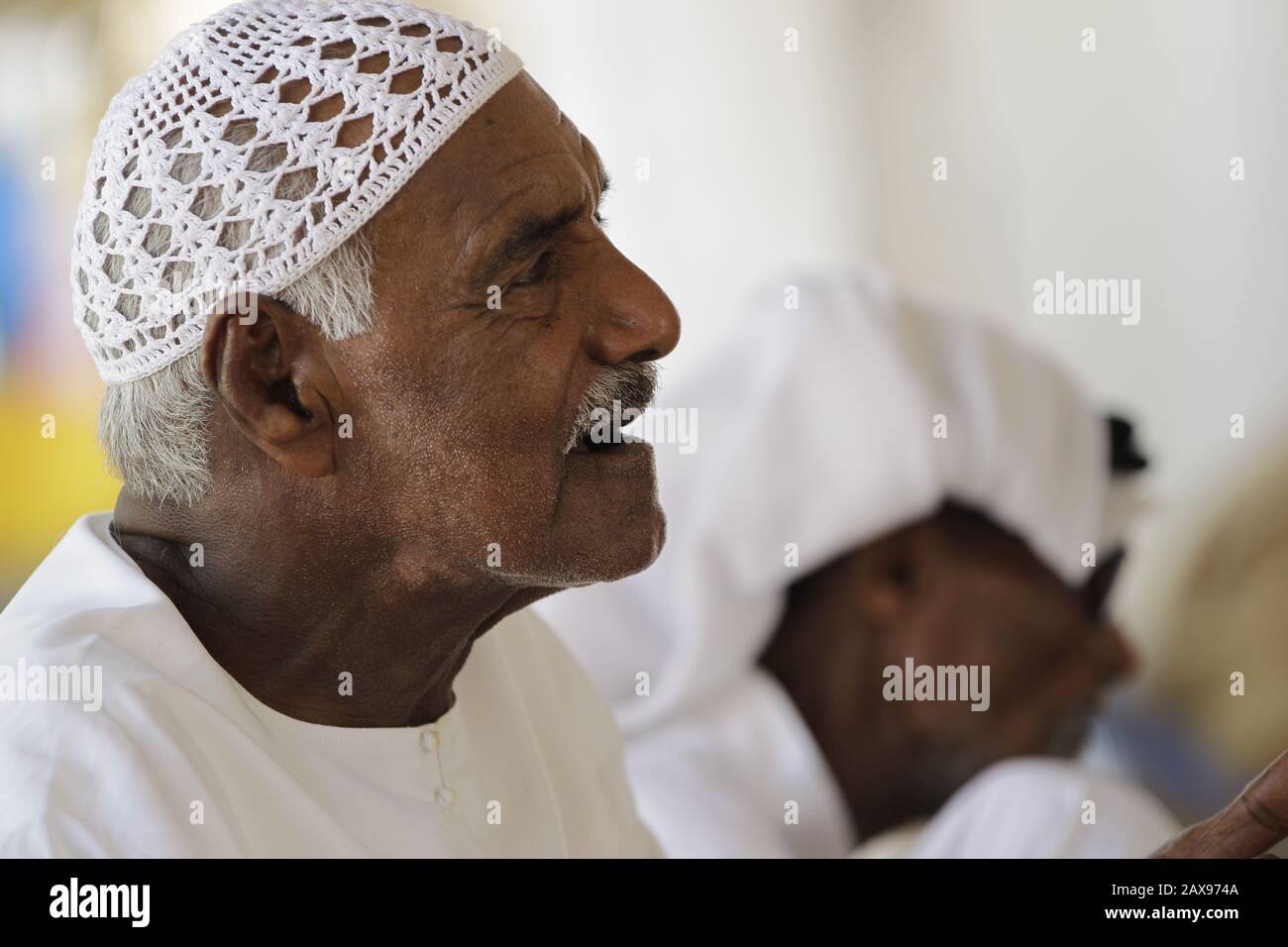 Emirati old fisherman at Umm alQuwain fish market, 2014 Stock Photo Alamy