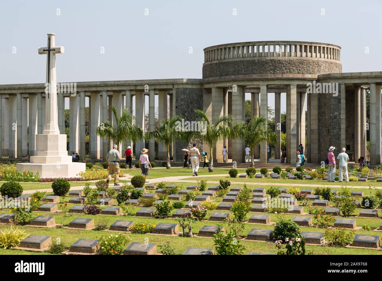 Taukkyan war cemetery near Yangon, Myanmar Stock Photo
