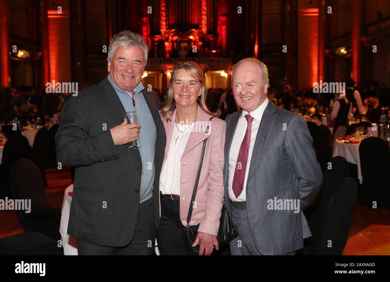 Trainers (from left to right) Nigel Twiston-Davies, Sue Smith and Jonjo O'Neill during the Grand National weights lunch at St George's Hall, Liverpool. Stock Photo