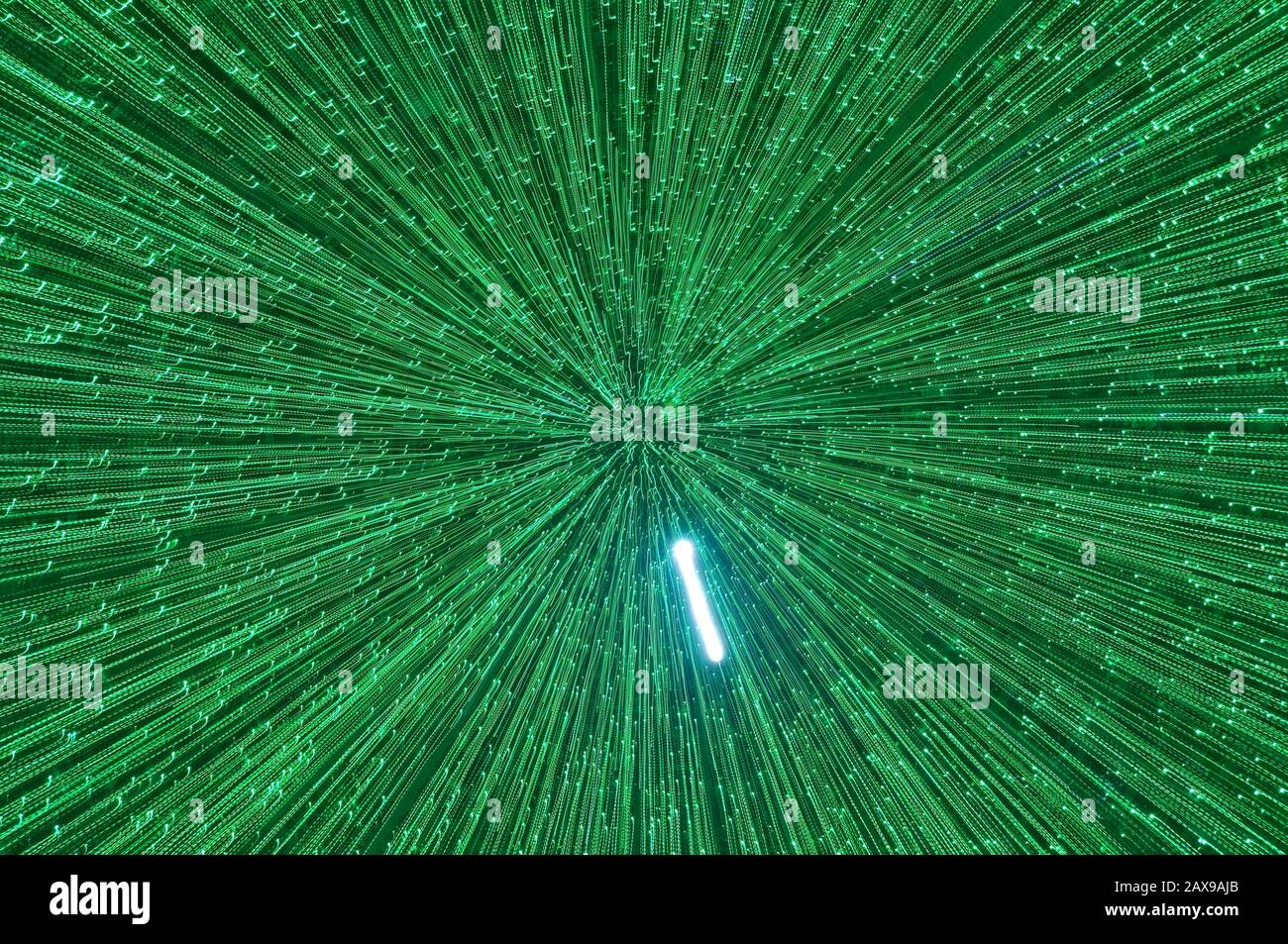 Green lights trail effect. Technological and futuristic concepts Stock Photo