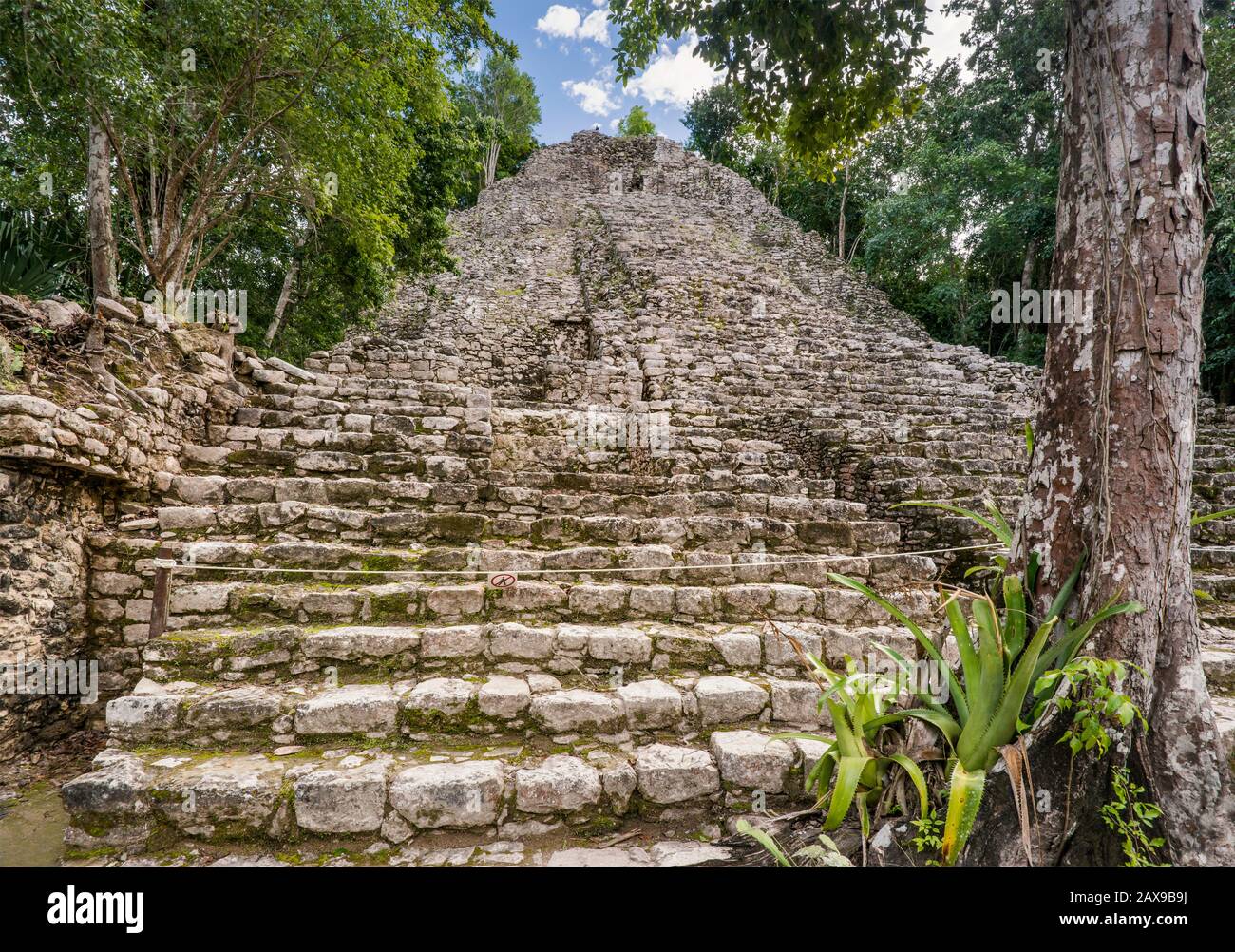La Iglesia pyramid, Coba Archeological Area, Yucatan Peninsula, Quintana Roo state, Mexico Stock Photo
