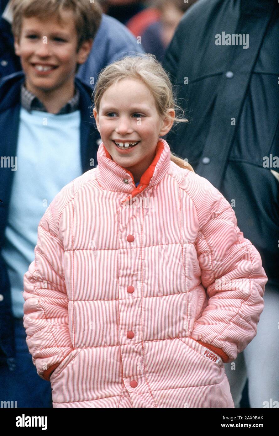 Zara Phillips at The Stoneaston Park Horse Trials, England, March 1989 Stock Photo