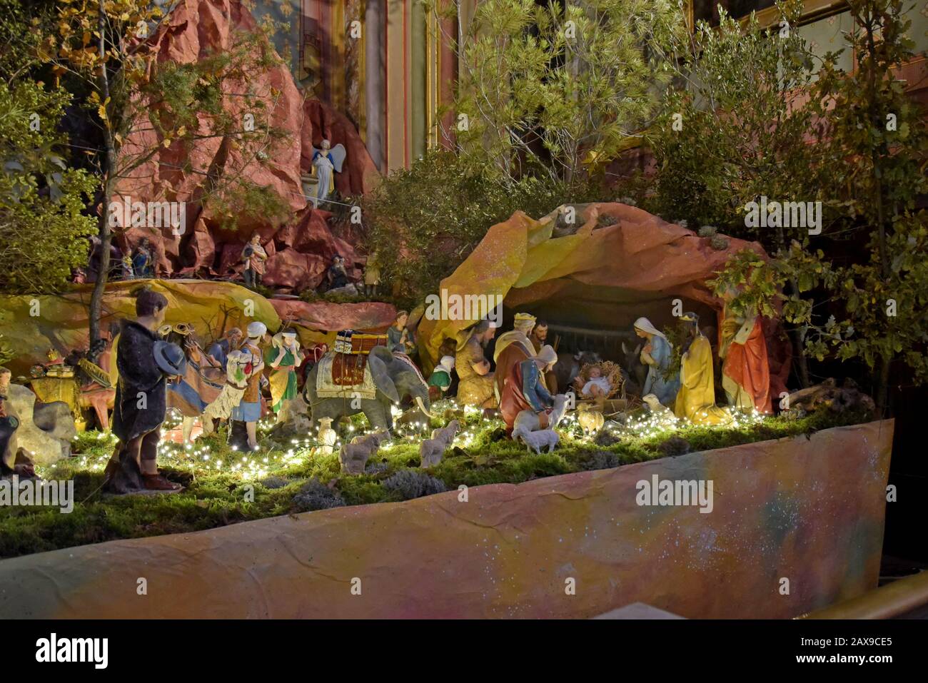 A large nativity scene in the Cathedral of Saint Peter, Montpellier
