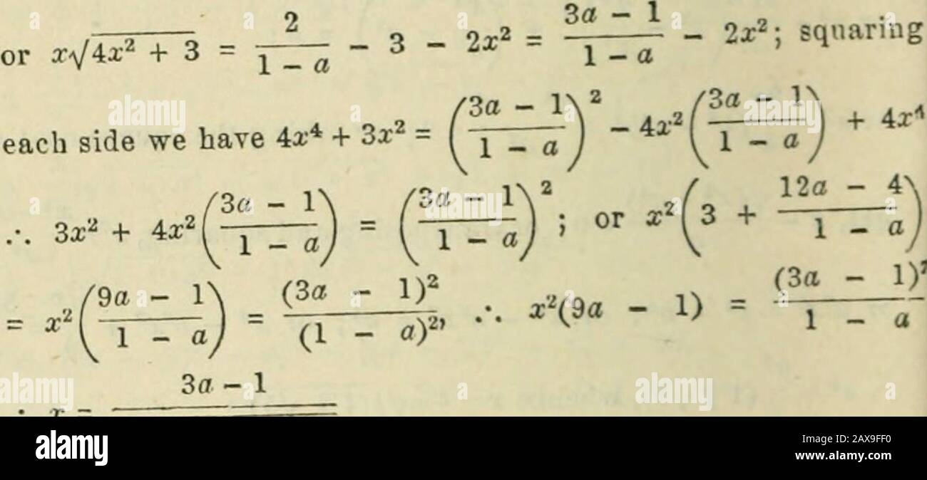 Elements Of Algebra Designed For The Use Of Canadian Grammar And Common Schools 8 A X 1 3 Xy 6 Ma M 9 A 1 Exercise Xxii 1