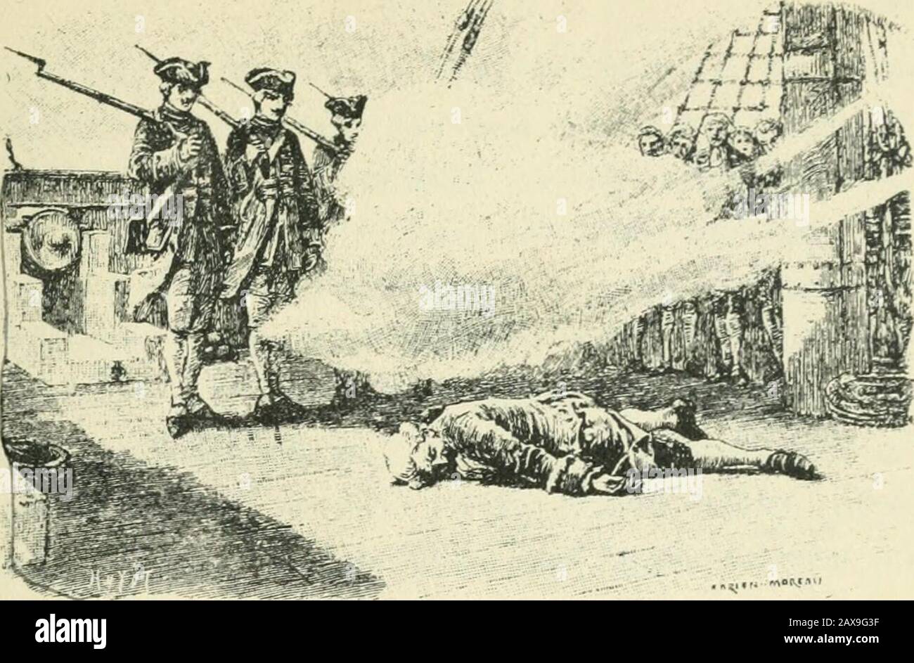 Candide; ou, L'optimisme; . XXIII Candide et Martin vont sur les côtes dAngleterre; ce quils y voient. « Ah! Pangloss! Pangloss! Ah! Martin! Martin! Ah!ma chère Cunégondo ! quest-ce que ce monde-ci ? di-sait Candide sur le vaisseau hollandais. — Quelquechose de bien fou et de hien abominable, répondaitMartin. —Vous connaissez lAngleterre; y est-on aussifou quen Fiance ? — Cest une autre espèce de folie,dit Martin. Vous savez que ces deux nations sont »nguerre pour quelques arpents de neige vers le (Canada,et quelles dépensent pour cette belle guerre beaucoupplus que tout le Canada ne vaut. De Stock Photo