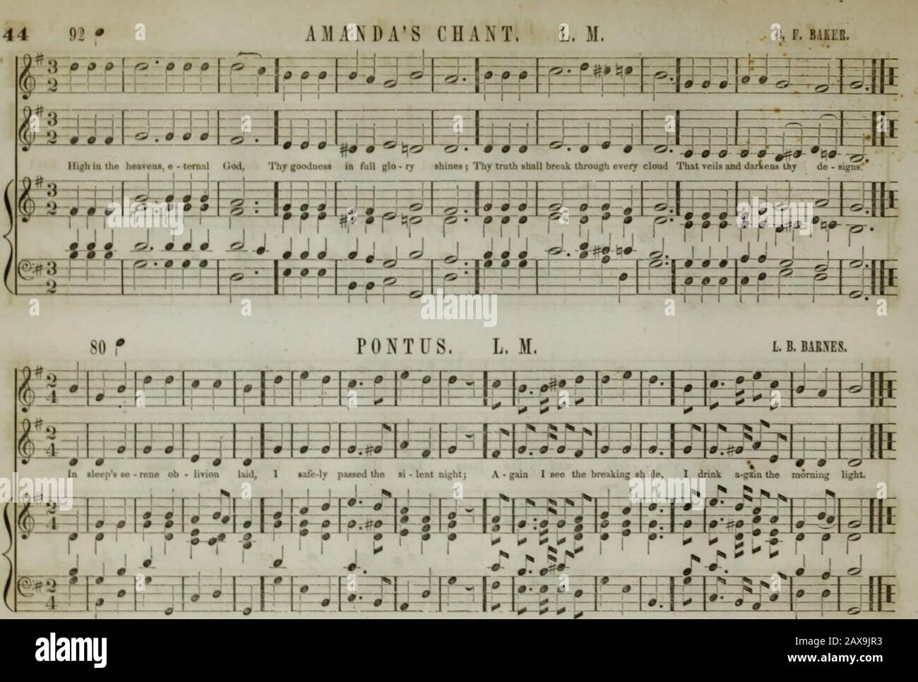 The Boston Musical Education Society's collection of church music : consisting of original psalm and hymn tunes, select pieces, chants, &c.; including compositions adapted to the service of the Protestant Episcopal Church . Stock Photo
