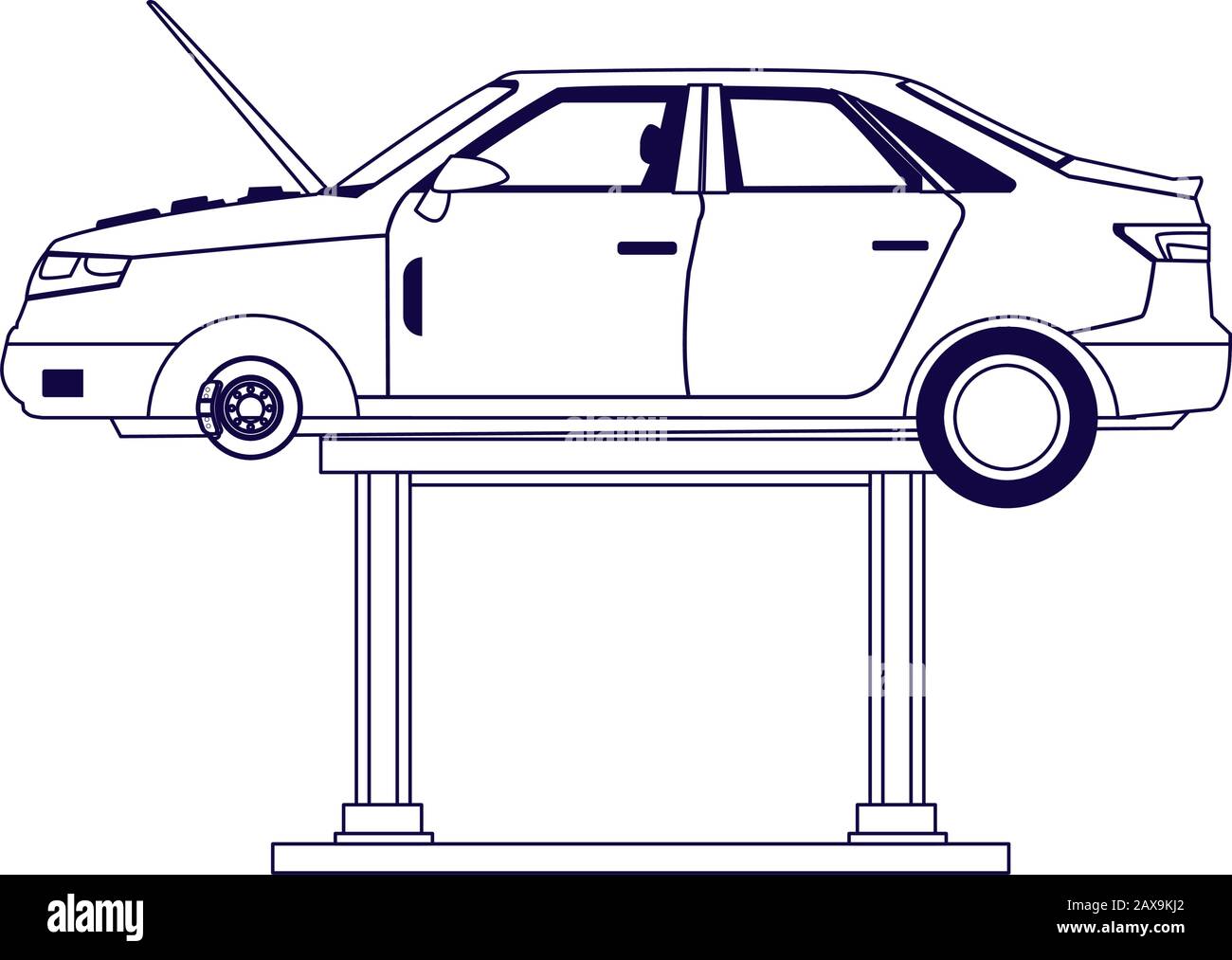 Car hood open Cut Out Stock Images & Pictures Alamy