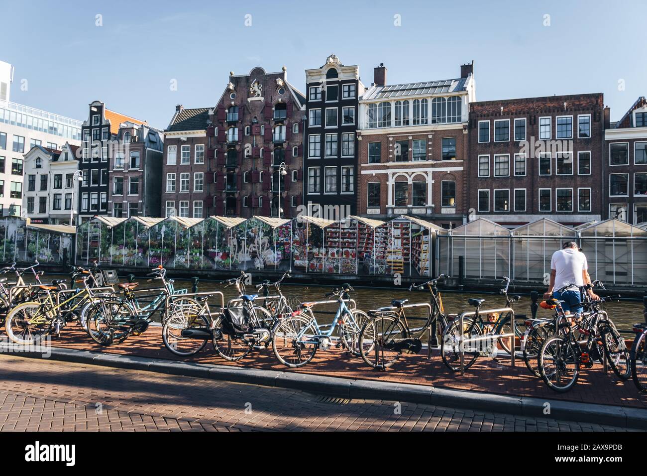 Bicycles in city of Amsterdam Stock Photo