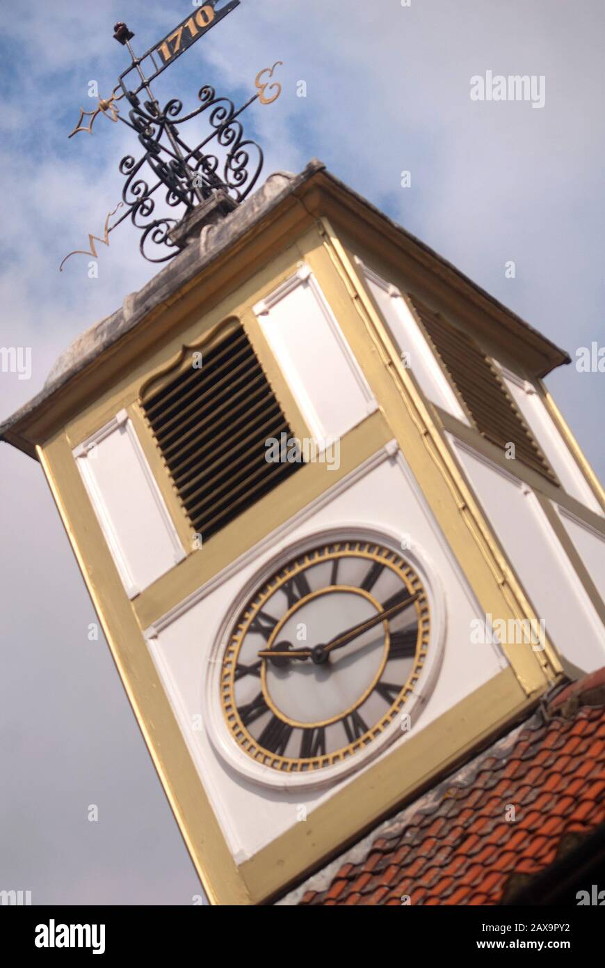 Town Hall clock and tower,Yarm, North Yorkshire Stock Photo Alamy