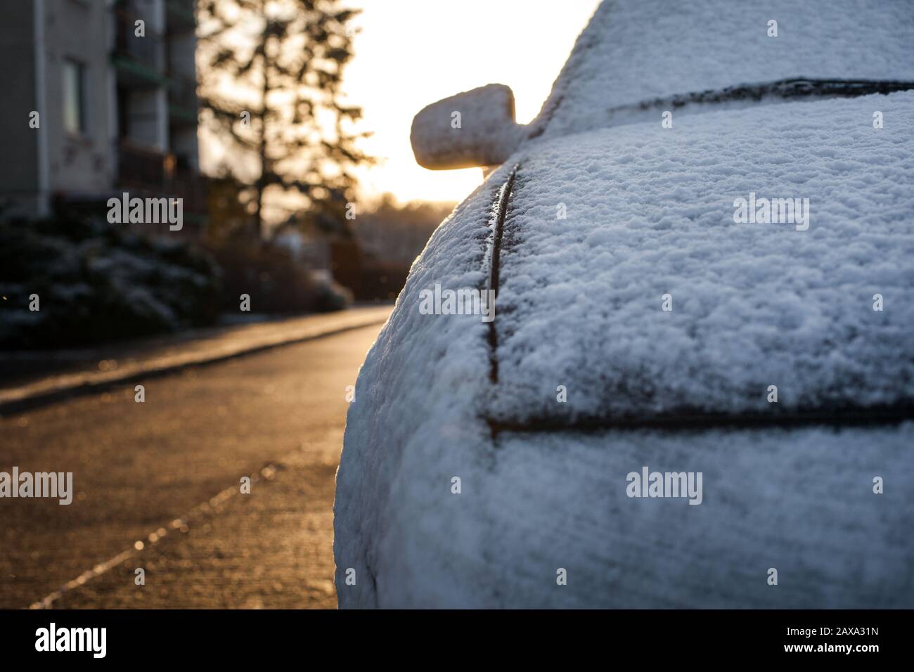 A car covered in snow Stock Photo
