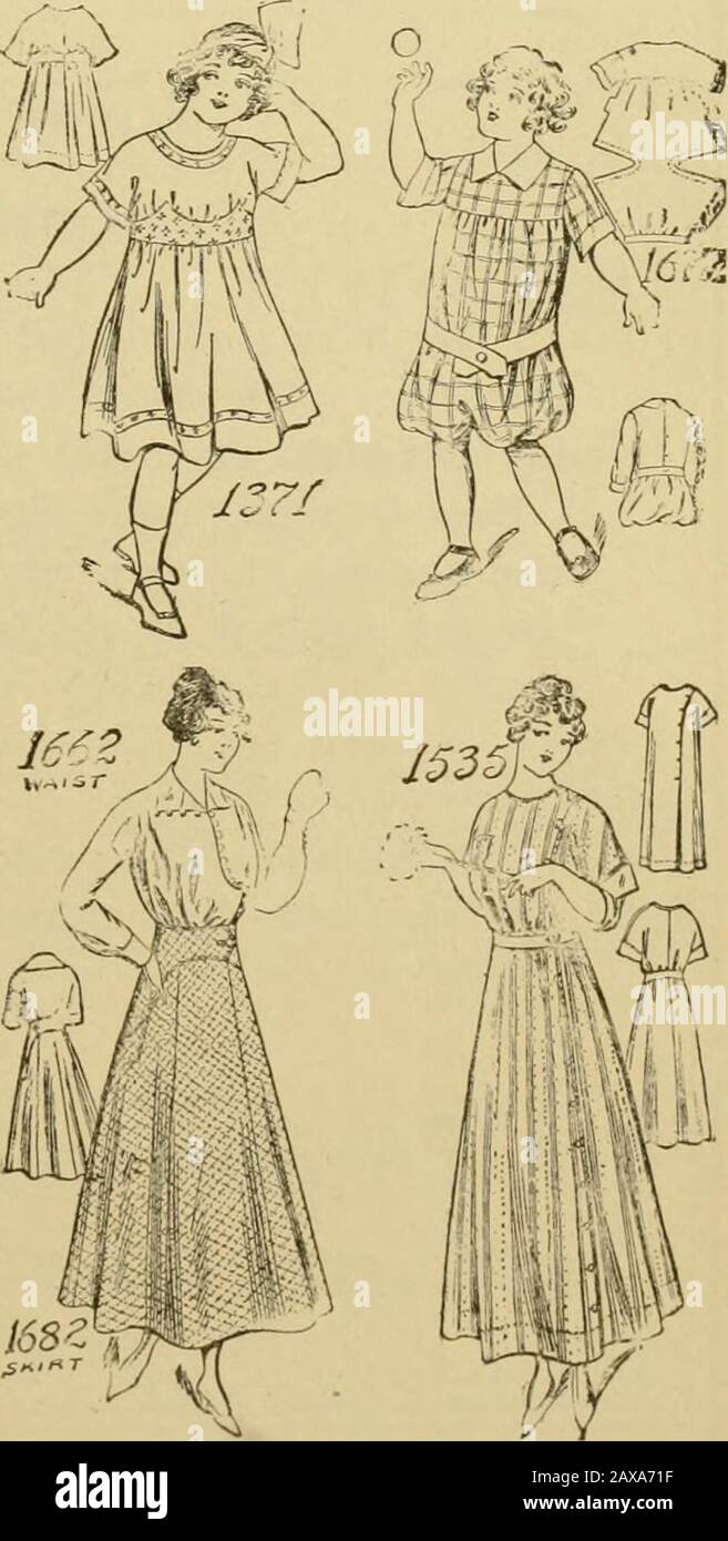 Gleanings in bee culture . 44-inch material for a 36-inch size. The skirtmeasures about 3 2-3 yards at the lower edge. Price 10cents. 1670.—Costume for misses and small -women. Cut in3 sizes: 16, 18, and 20 years. It requires 5*/^ yards of36-inch material for an 18-year size. The skirt measuresabout 3 yards at the lower edge. Price 10 cents. 1371.—Girls dress. Cut in 4 sizes: 2, 4, 6, and 8years. It requires 2% yards of 36-inch material for a6-year size. Price 10 cts. 1662-1682.—Ladies Costume. Waist 1662, cut in 6sizes: 34, 36, 38, 40, 42, and 44 inches bust measure.It requires 3 vards of 36- Stock Photo