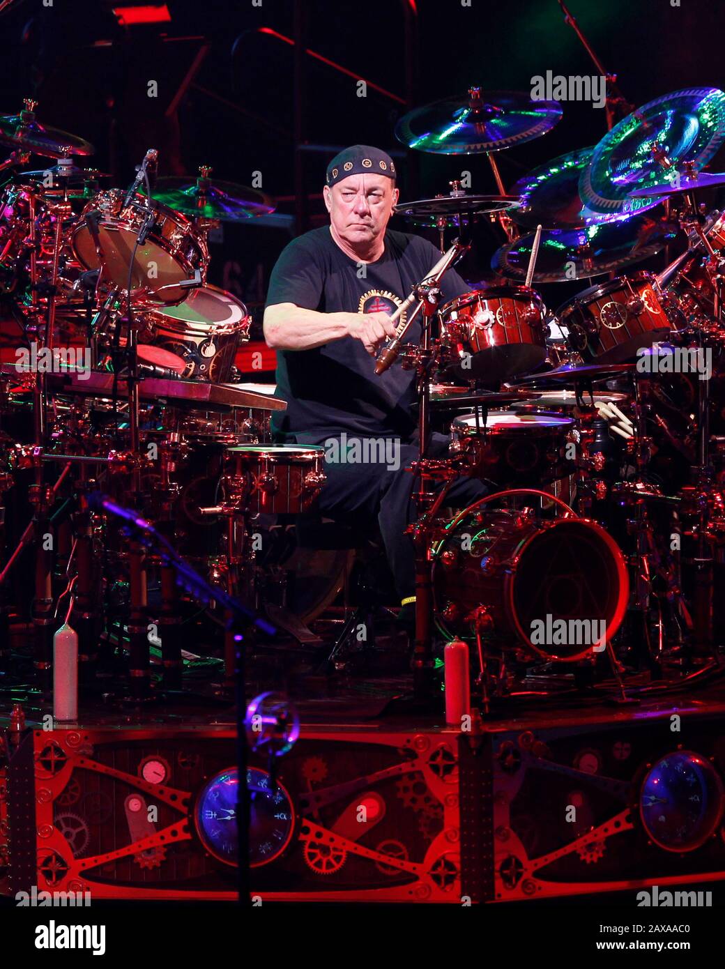 Rush drummer Neil Peart performs with the rest of the band at the BB&T