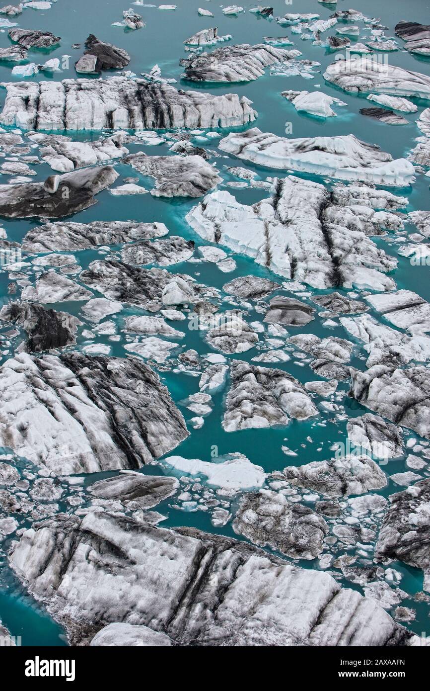 Icebergs, Breidarmerkurjokull, Vatnajokull National Park, Iceland Stock Photo