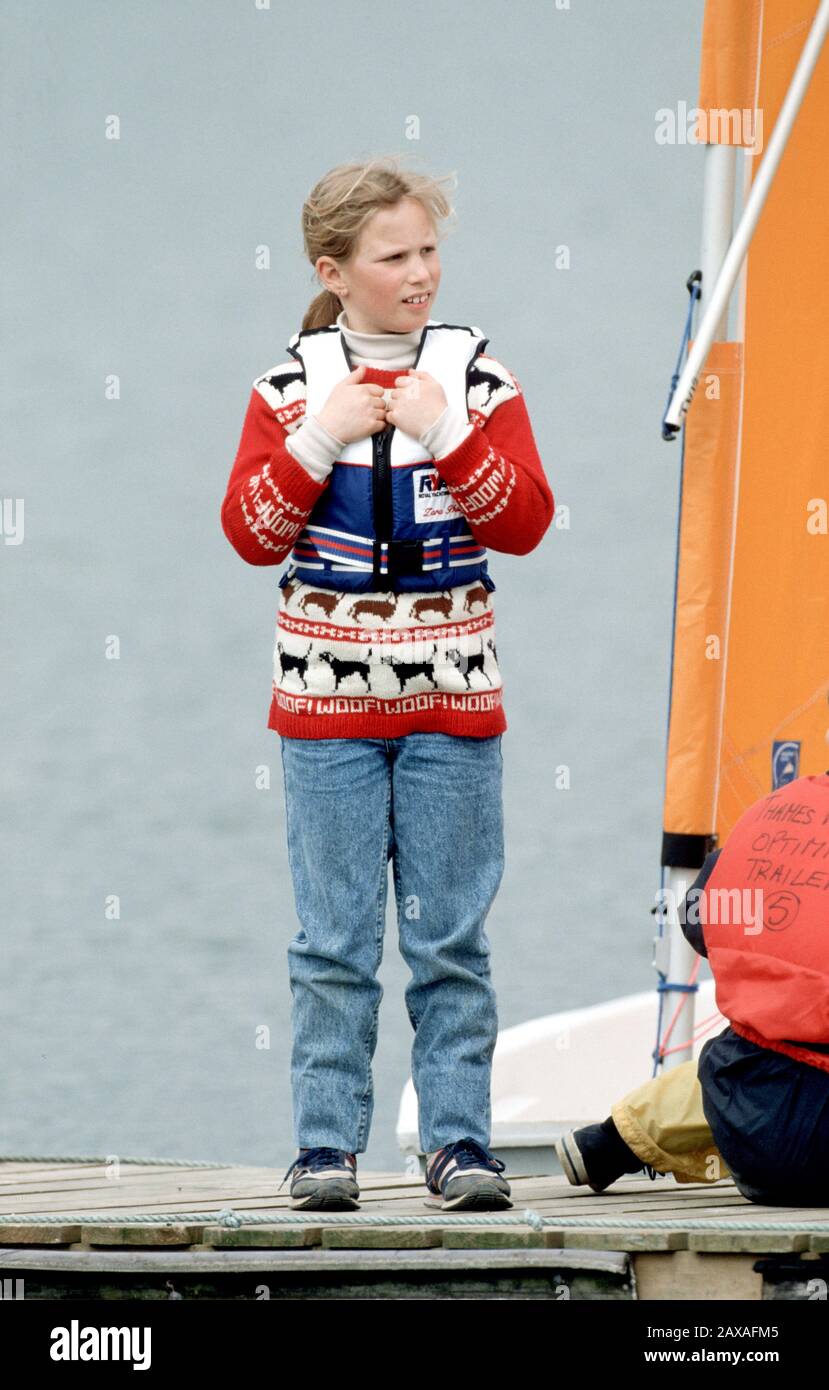 Zara Phillips at the Royal yachting association, Gloucestershire, England July 1991 Stock Photo