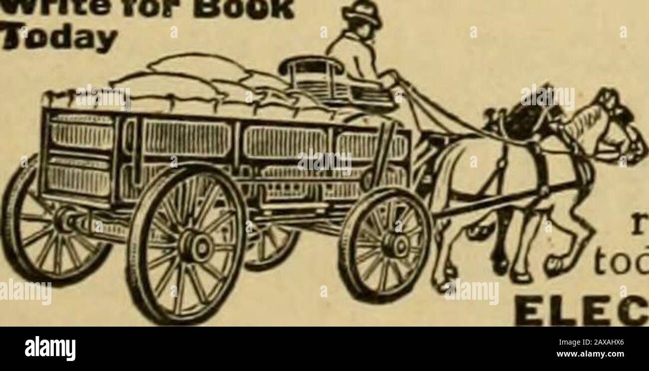 Gleanings in bee culture . Write for BookToday. FARM WAGONS High or low wheels—steel or wood — wide or narrow tires. Steel or wood wheels to fit any running: gear. Wagron parts of all kinds. Write today for free catalog: illustrated in colors. ELECTRIC WHEEL CO.. 23 Elm Street. Quincy, ill. Stock Photo