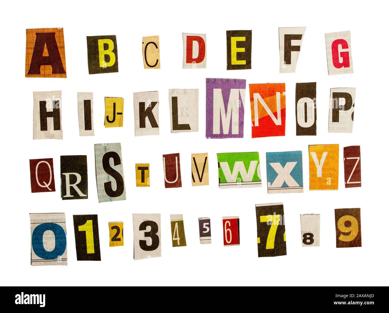 anonimus alphabet cut Stock Photo