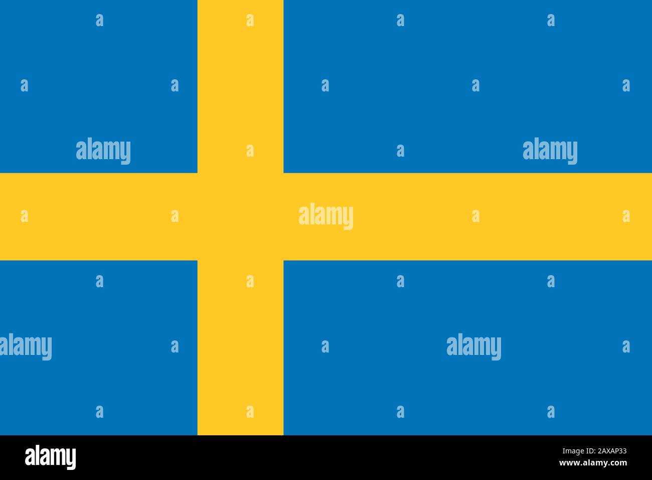 A Kingdom of Sweden flag background illustration yellow blue Stock Photo