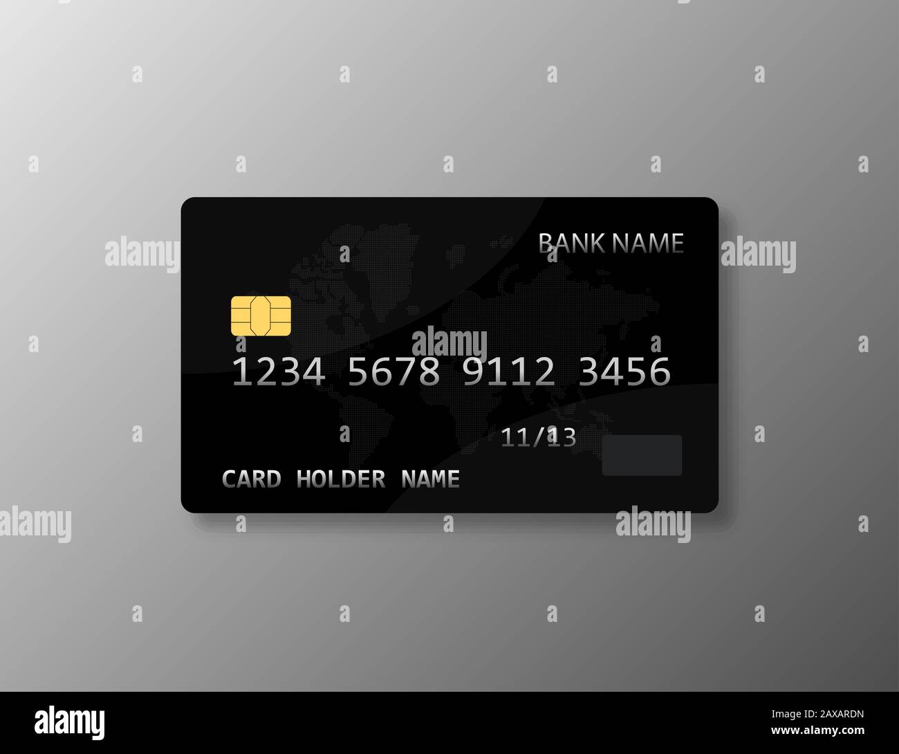 Realistic bank card template isolated. Finace object plastic card. EPS 10 Stock Photo